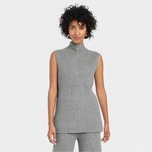 Target Women's Mock Turtleneck Ribbed Sweater Vest
- A New Day Gray S